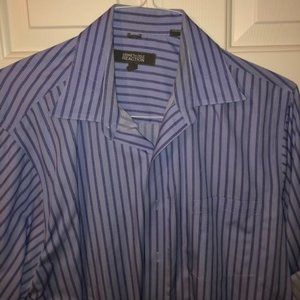 Men's Large blue striped button down dress shirt.